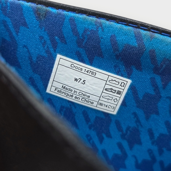 Crocs A-Leigh Women’s Wedge Boots US 7.5 Side Zip Black Leather Tall Boot - Picture 3 of 11